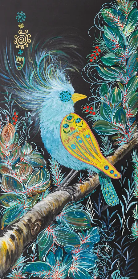 Image of Bird of Victory by Nataliya Garbovska, size: 50x70cm, made of Acrylic, Painting medium, from Abu Dhabi, UAE, part of the Ukraine series