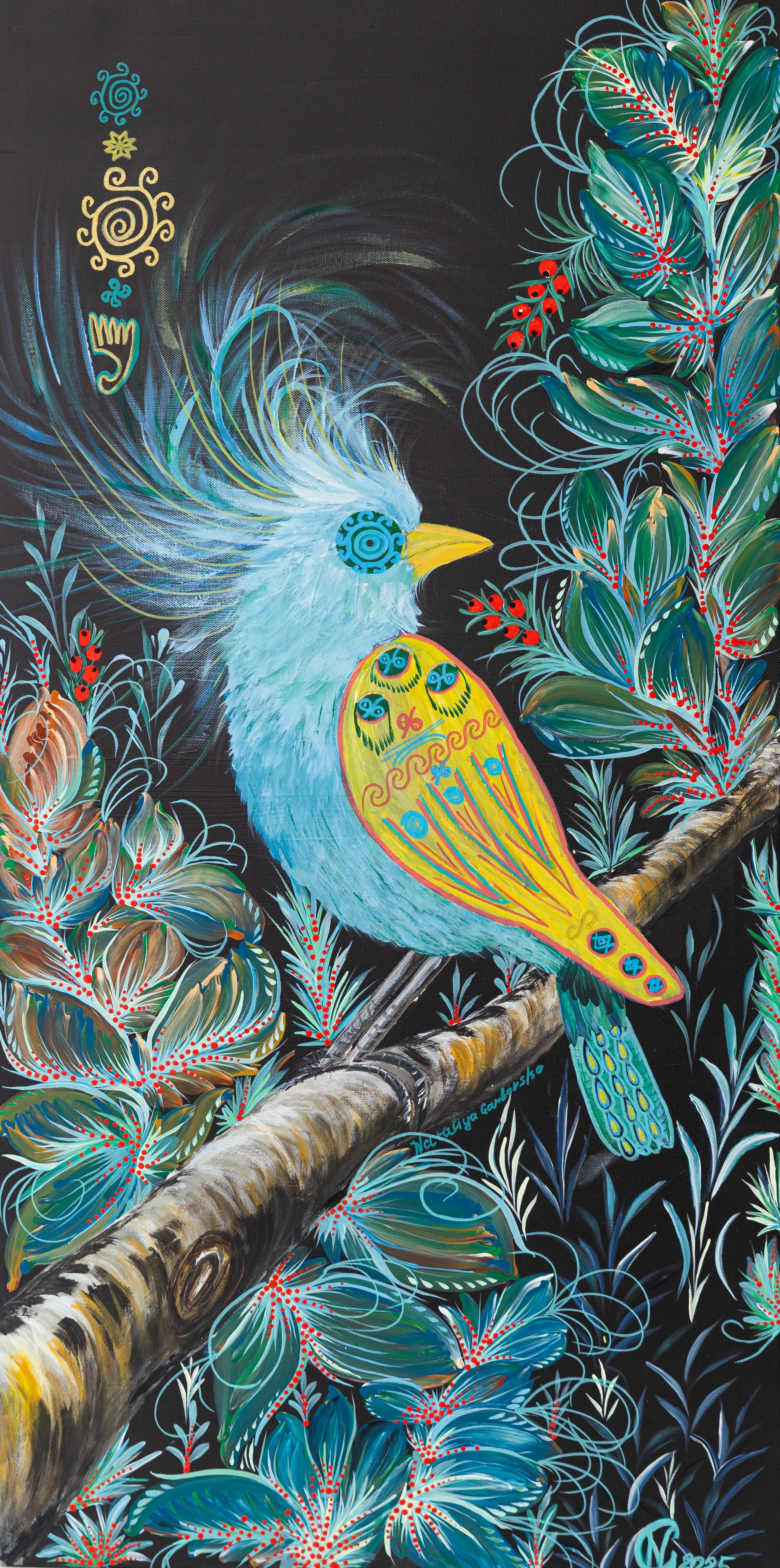 Image of Bird of Victory by Nataliya Garbovska, size: 50x70cm, made of Acrylic, Painting medium, from Abu Dhabi, UAE, part of the Ukraine series Photo 1 of 2.